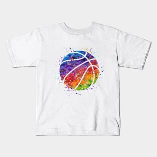 Basketball Ball Colorful Watercolor Kids T-Shirt